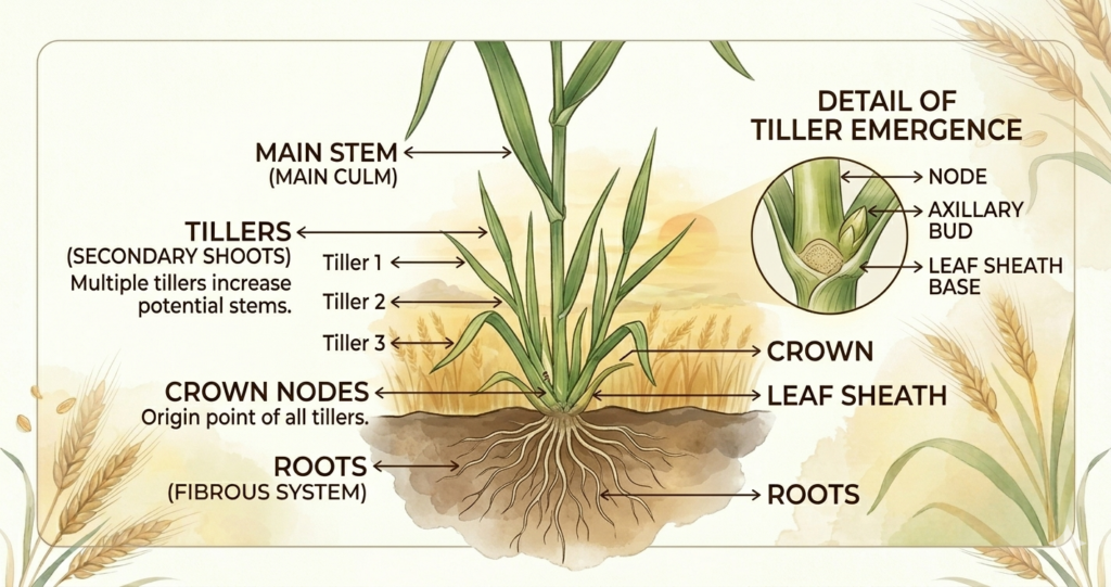 Wheat Tillering - How Wheat Plants Produce Multiple Stems? -  OrganicFarmingPro
