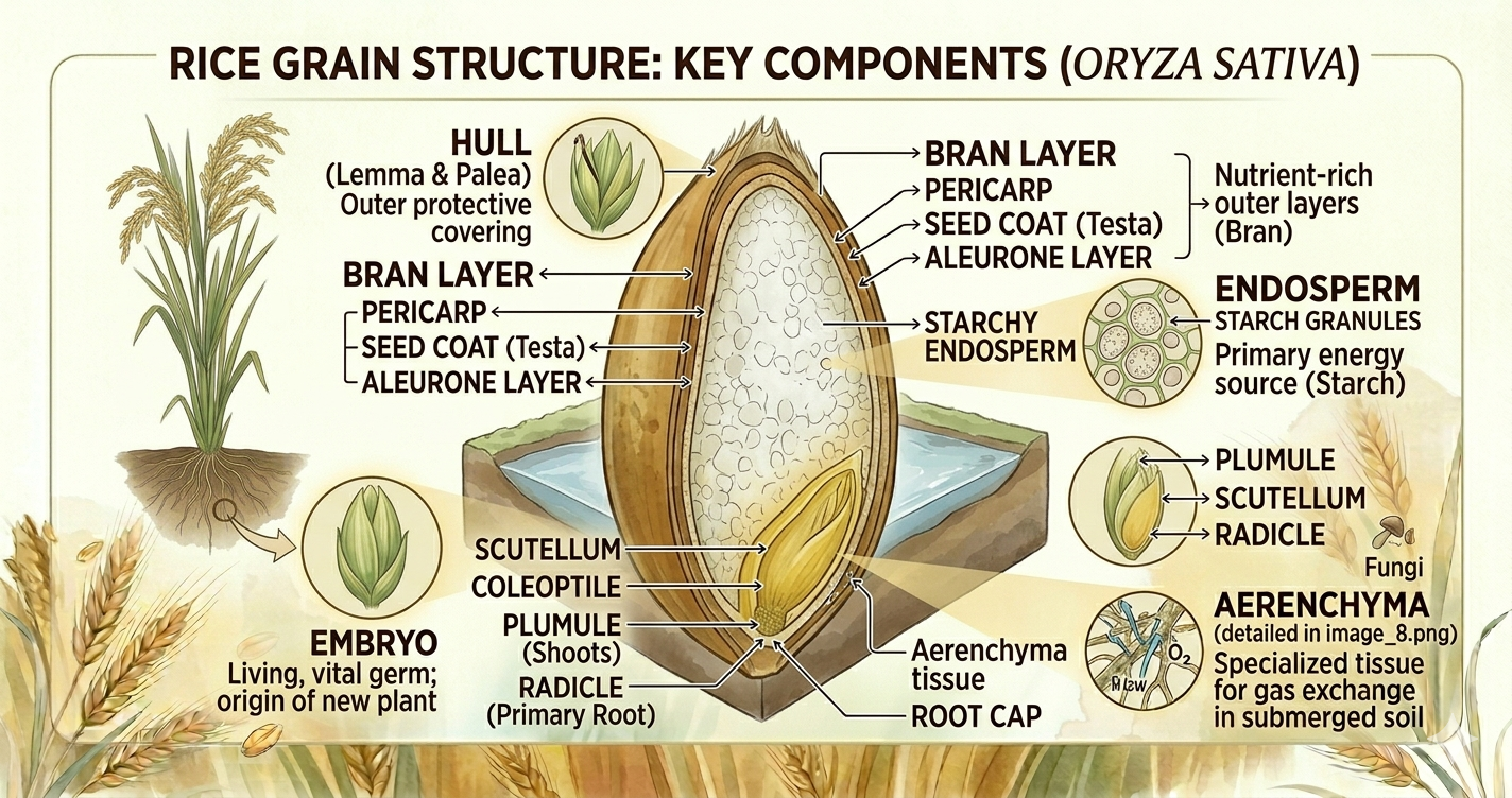 Rice Grain Structure Explained (Parts, Diagram & Function)  -  OrganicFarmingPro