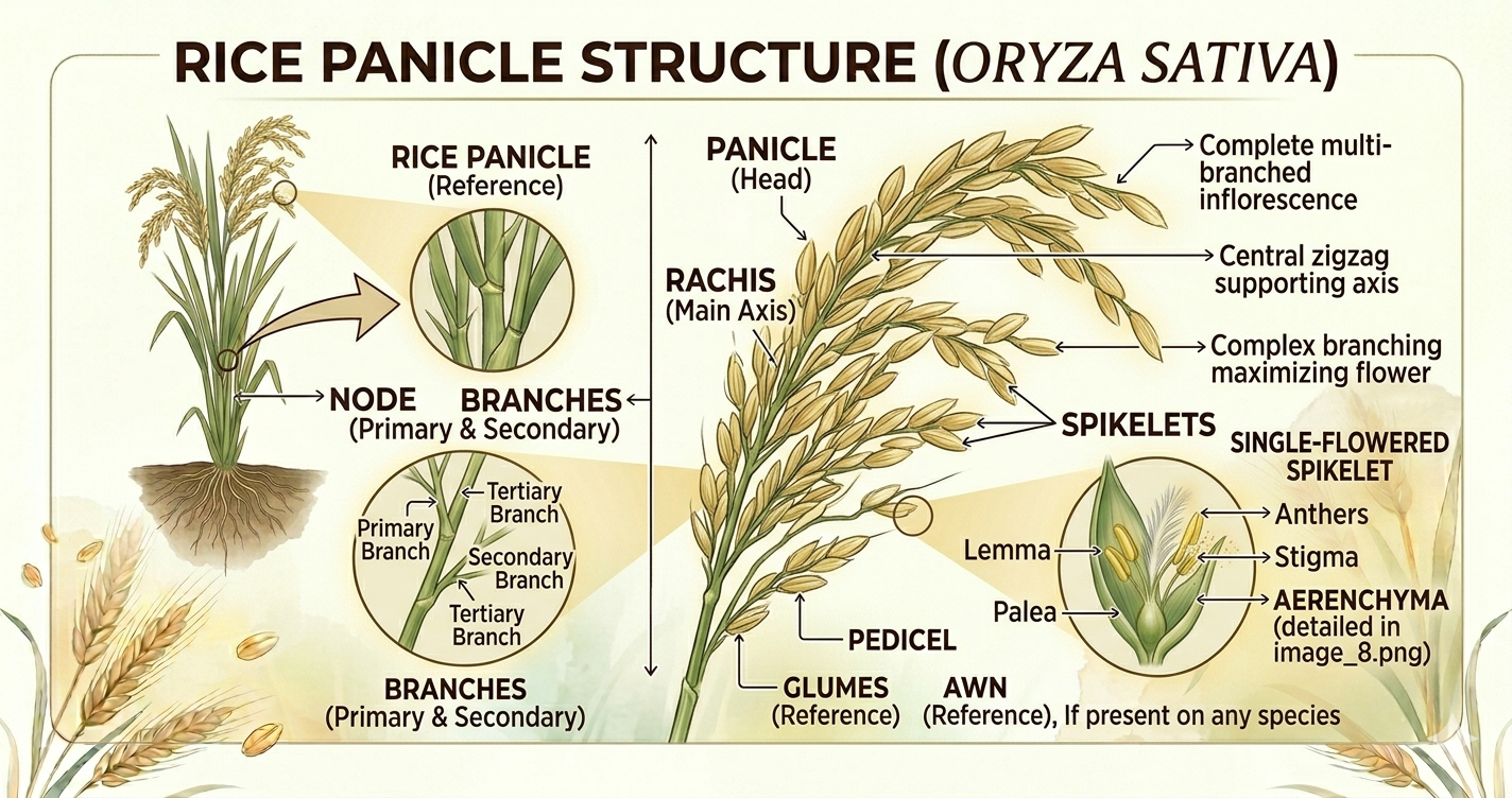 Rice Panicle Structure Explained (Parts, Diagram & Function) 🌾 ...